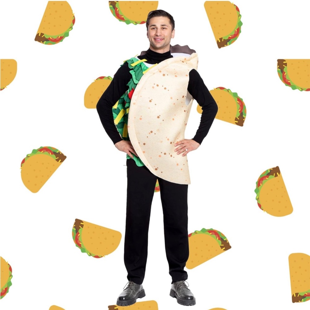 Taco Costume for Men Women Fun Food Costume Outfit for Halloween Dress Up Party